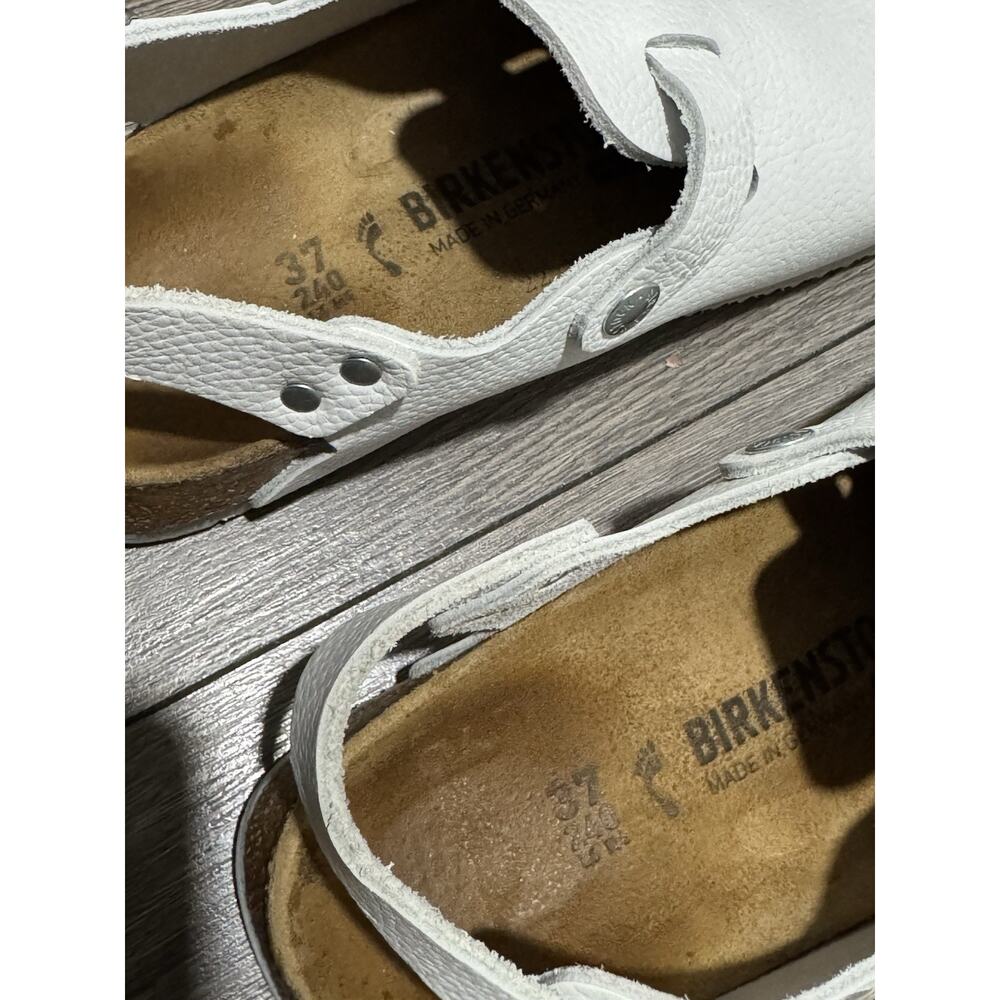 Birkenstock Boston Super Grip White Natural Leather Reg 39 US Ladies 8 Mens 6 - Picture 5 of 7